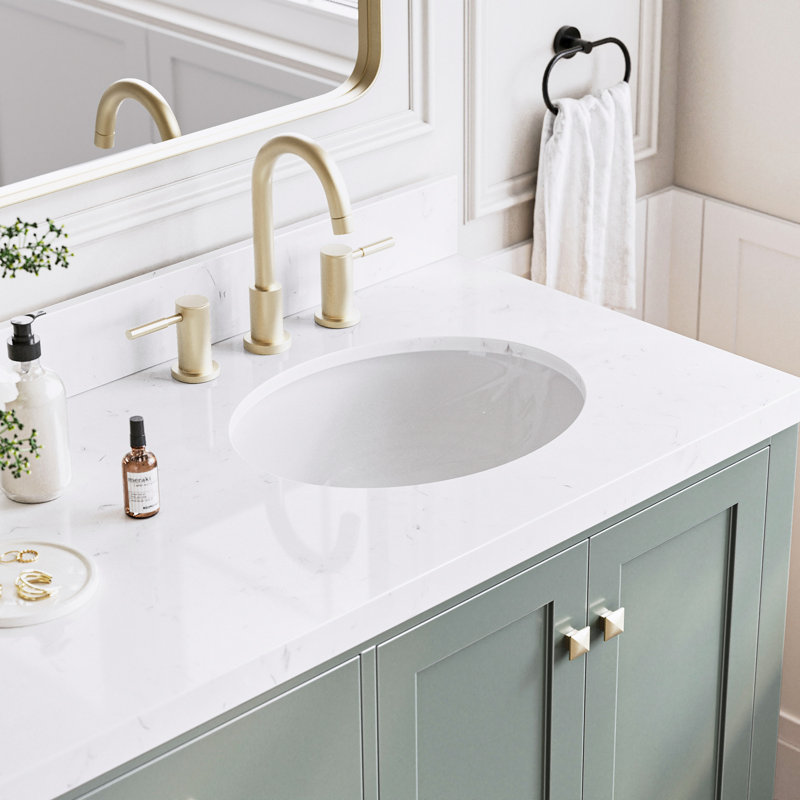 Amariani 72.25'' Double Bathroom Vanity with Top, Vintage Green, Oval