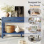 Table de ferme avec 3 tiroirs, console peinte avec tablette inférieure et poignées en fer, table de canapé minimaliste-390542740
