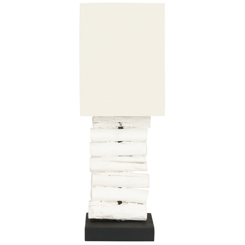 Lampe de table 19,7 po Woodland, Lavage blanc, Blanc