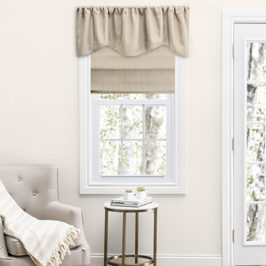 Kaukauna Premium Stripe Design Scalloped 54" Window Valance Gracie Oaks