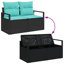  Ensemble de canapé de jardin 7 pièces avec coussins en rotin de polyester noir