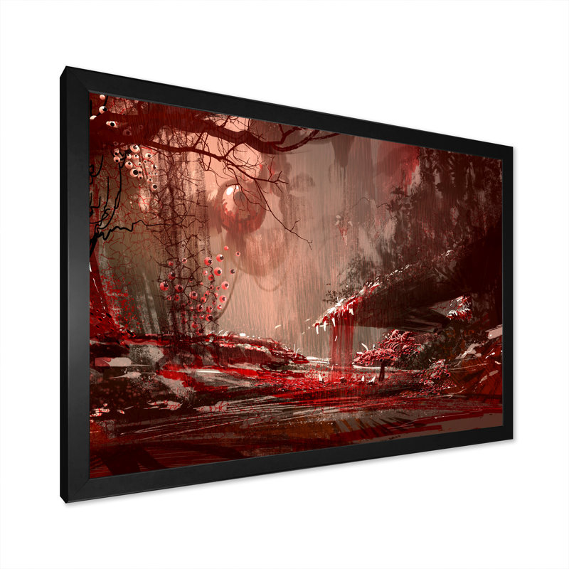 " Video Game Bloody War ", Black Closed Corner Framed, 8" H x 12" W x 1" D