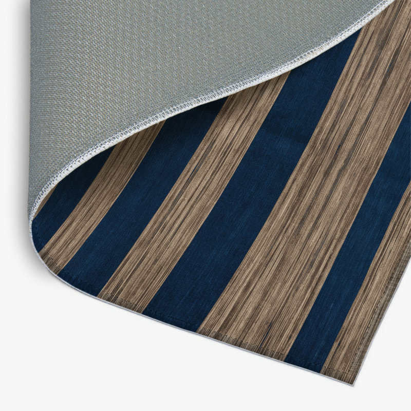 Tapis intérieur / extérieur bleu HorizontalStripes, Rectangulaire 2 pi x 3 pi