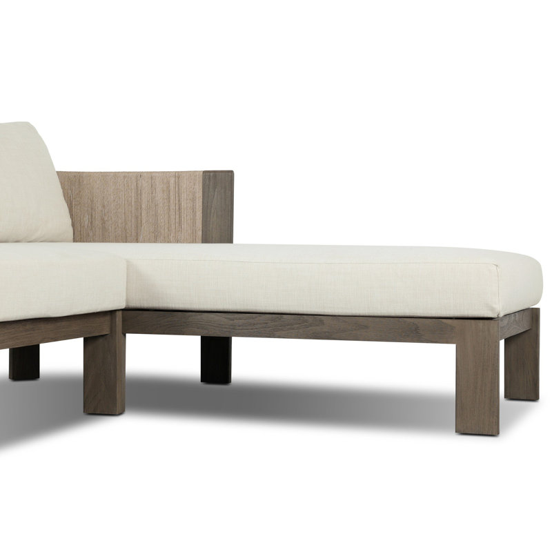 Delancy Outdoor 2PC Sectional-LAF Chaise-Vergo Cream, Right Hand Facing