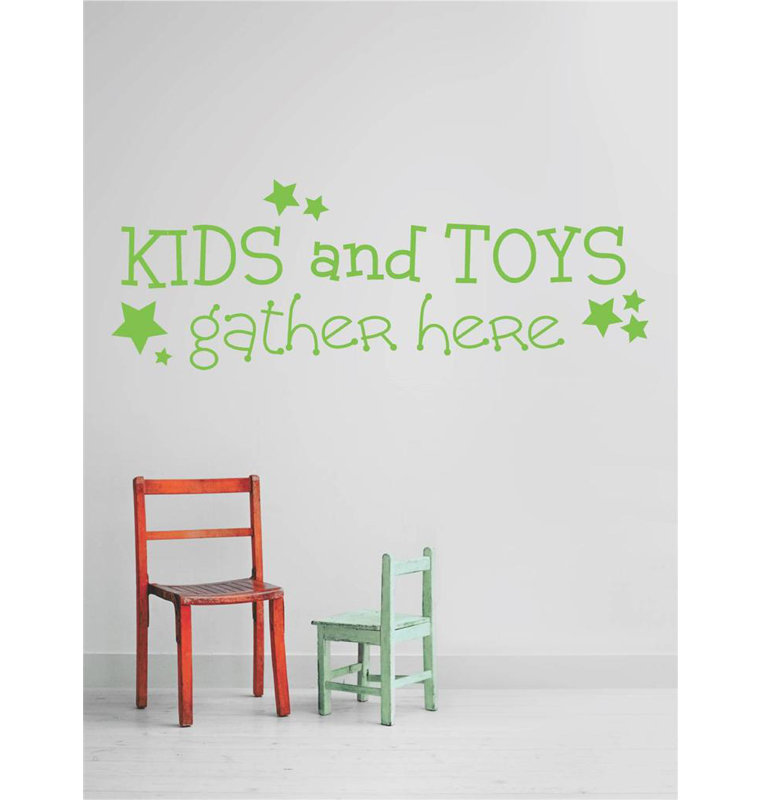 Décalcomanie murale "rassemblement pour enfants et jouets", Vert, H 6 po x l 30 po x P 0,16 po