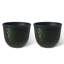 15.25"D Set Of 2 Honeycomb Textured Green Faux Ceramic Pot Plastic Planter-886427962