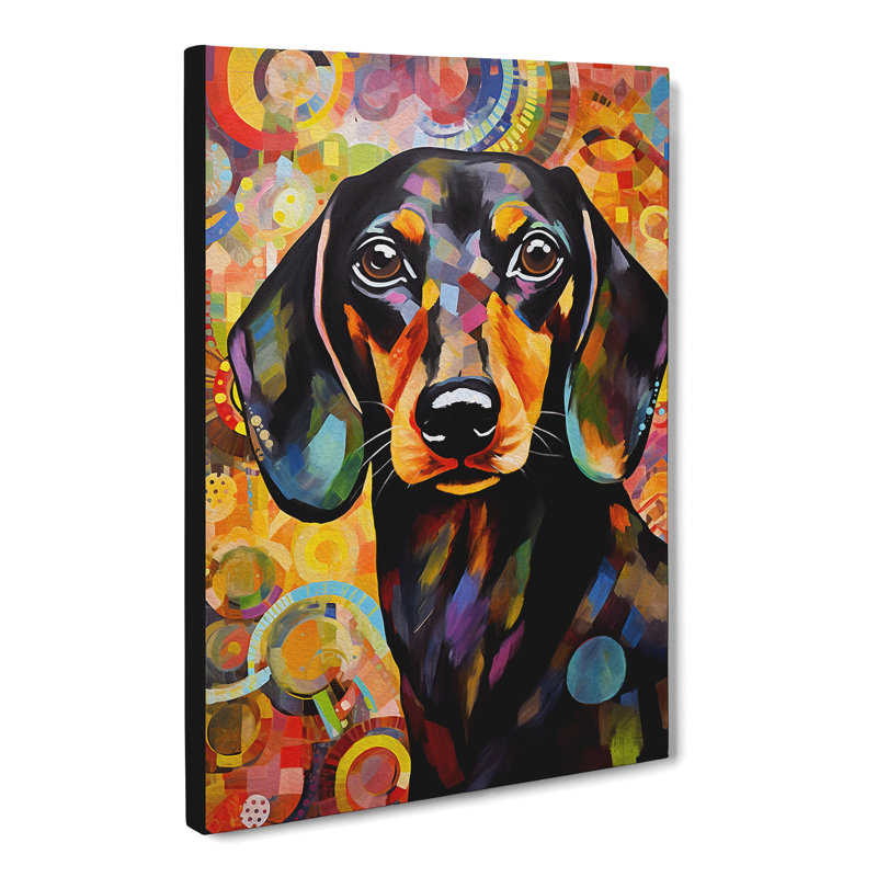 Dachshund Abstract - No Frame Print, 60cm H x 40cm W x 3cm D