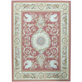 Hand-Knotted High-Quality Red and Beige Area Rug