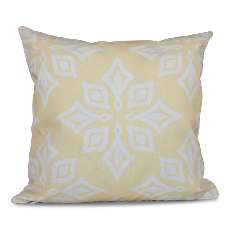 Housse et insert de coussin de plage à imprimé géométrique, H 16 po x l 16 po, Jaune