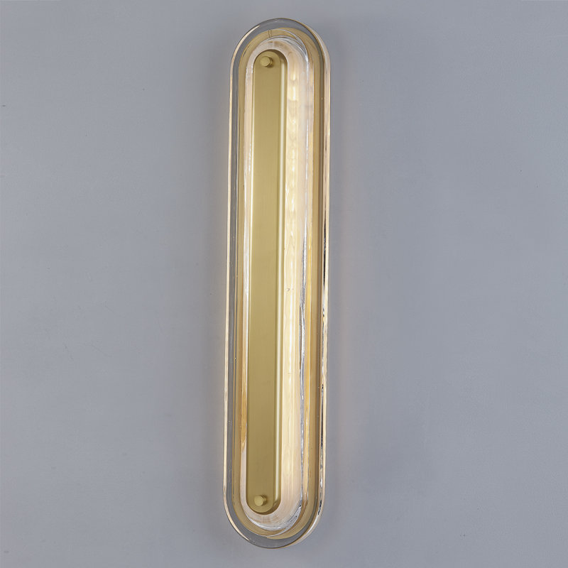 Litton Wall Sconce by PEMBROOKE & IVES, Aged Brass, 28" H x 5.75" W x 5.75" D