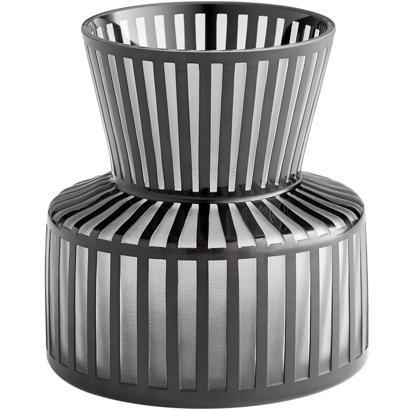 Lined Up Glass Table Vase, 7.25" H x 6.75" W x 6.75" D