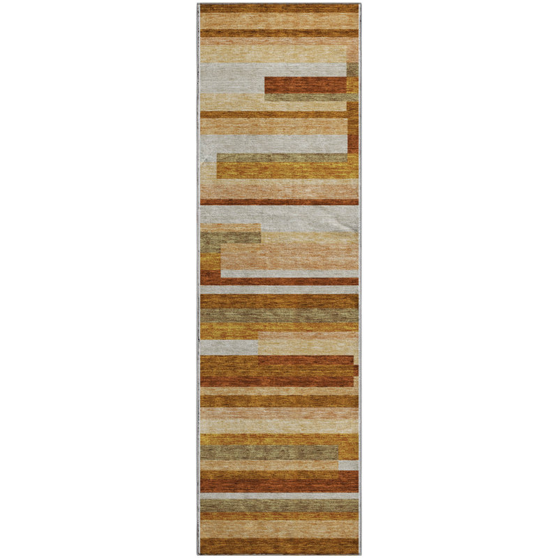 Premium Machine Washable Prisco Paprika Rug, Runner 2'3" x 7'6"