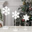 Décoration de flocon de neige en bois - blanc - plateau de table debout / décoration d'hiver et de Noël rustique / ornements en bloc de bois
