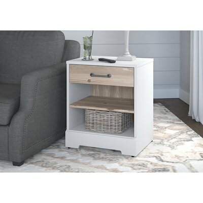 River Brook End Table with Storage -  Kathy Ireland Home by Bush Furniture, RBB011W2B