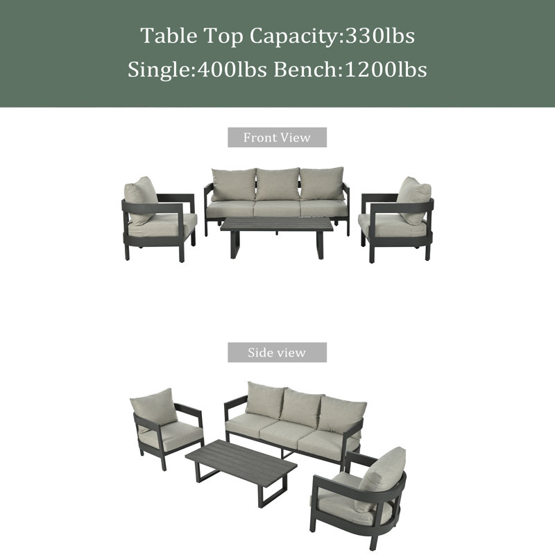 High-Quality Outdoor Seating Set With Thick Cushions For Ultimate Comfort, Perfect For Lawns, Patios, And Poolside
