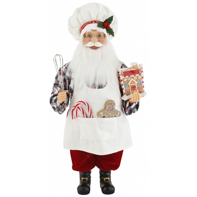 Père Noël boulanger noir et blanc 16 po