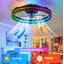 Ventilateur de plafond encastré moderne à intensité variable RVB noir-130156475