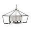 Lustre rectangulaire industriel en fer et en verre de 41,7 x 14,2 x 23,8 po, luminaire suspendu noir et blanc pour la cuisine, la salle à manger, le vestibule et le vestibule, ampoule non incluse