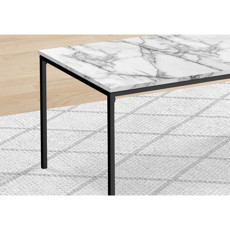 Ensemble de table, ensemble de 3 pièces, café, bout, stratifié aspect marbre blanc, contemporain, moderne