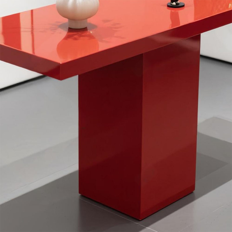 Table de présentation rouge moderne, H 29,53 po x l 59,06 po x P 23,62 po