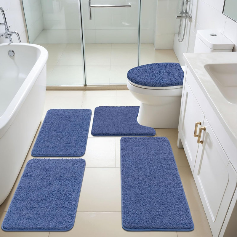 Bathroom Rugs Set, Blue