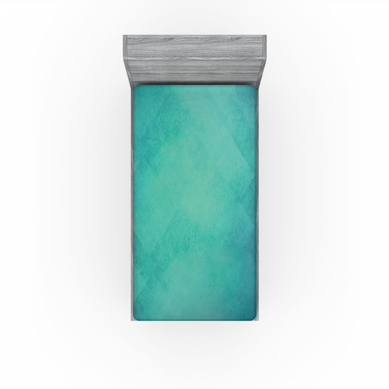 Drap-housse orange Ambesonne, Drap-housse de taille simple, Abstrait bleu turquoise