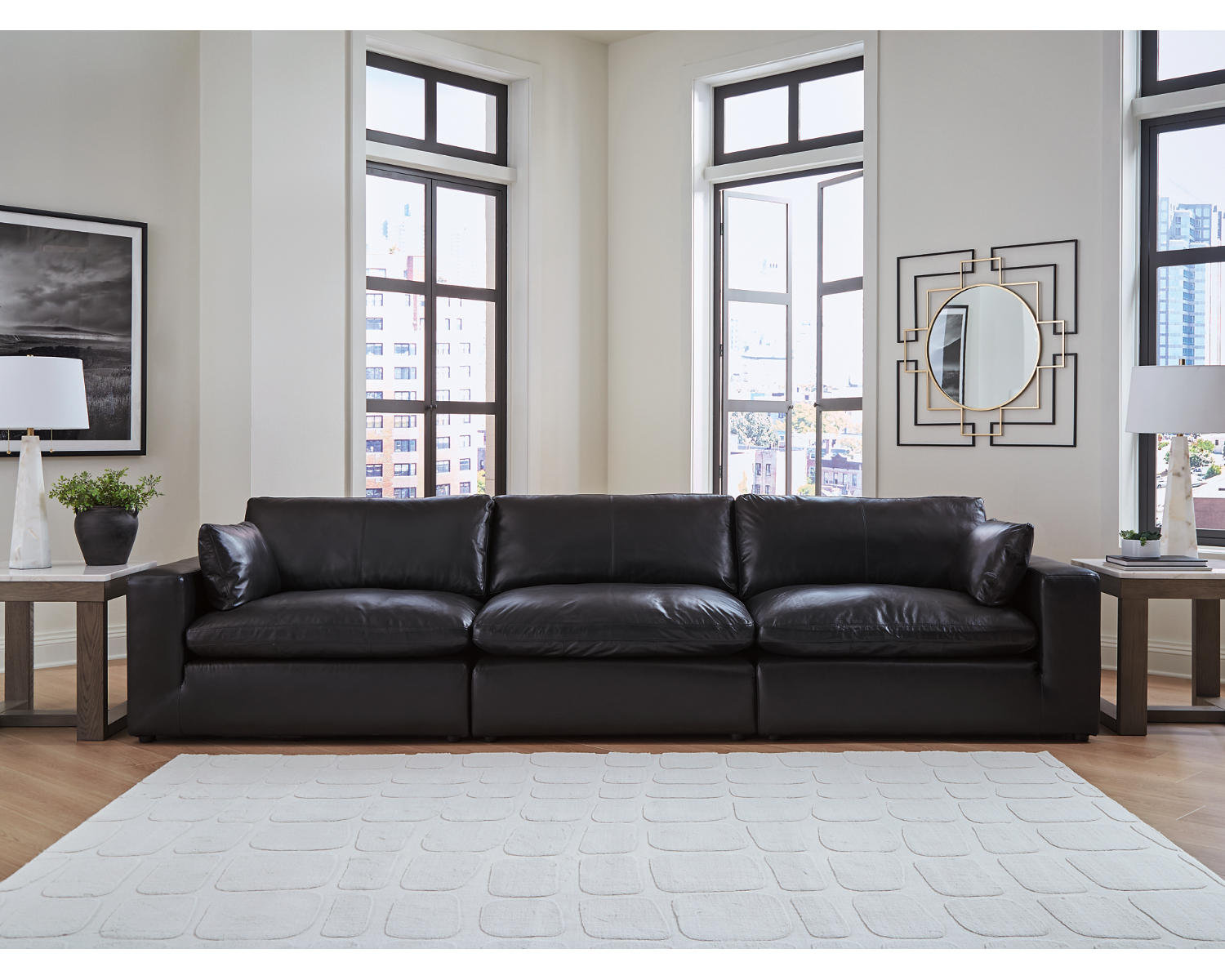 Aberdeen 3-Piece Modular Sofa, Black