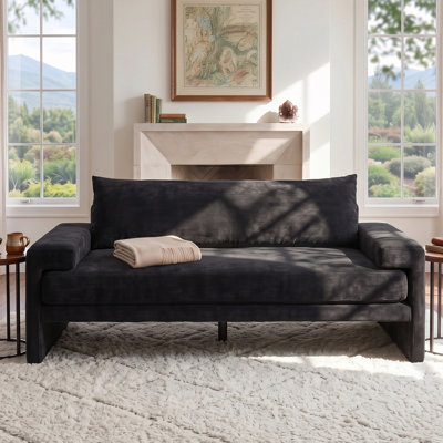 3-Seater Upholstered Sofa with Armrests and Cushion