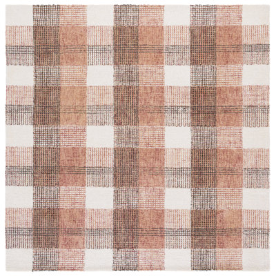 Plaid Hand-Tufted Wool and Cotton Area Rug