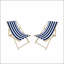 Chaises en bois Populus à rayures bleues, dossier réglable et pliable pour un rangement facile
