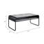 Table basse en béton gris et noir - 17,67 po Hauteur avec une structure à 8 hauteurs de rangement