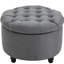 Repose-pieds rond avec rangement en tissu gris - Ajoutez une touche décorative à votre décoration intérieure