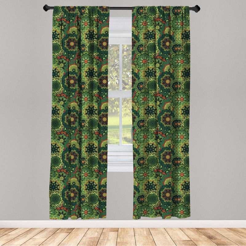 Mandala Semi-Sheer Rod Pocket Curtain Panels, 28" x 63"