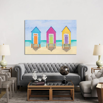 Beach Shacks by Julie Derice - Painting on Canvas