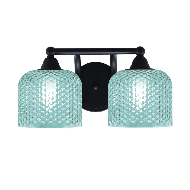 Bar turquoise pour salle de bain 2 lumières Paramount, H 7,5 po x l 14,25 po x P 8 po, Noir mat, Deux lumières