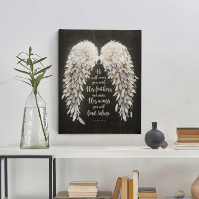 " He will cover you with his feathers psalm 91:4 spiritual. " Textual Art Print