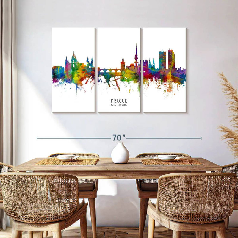 Prague Czech Republic Skyline I, 36" H x 57" W