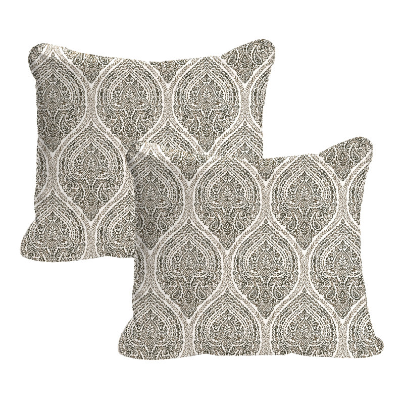 24" x 21" Outdoor Chair Back Cushion with Welt (Set of 2), Brown