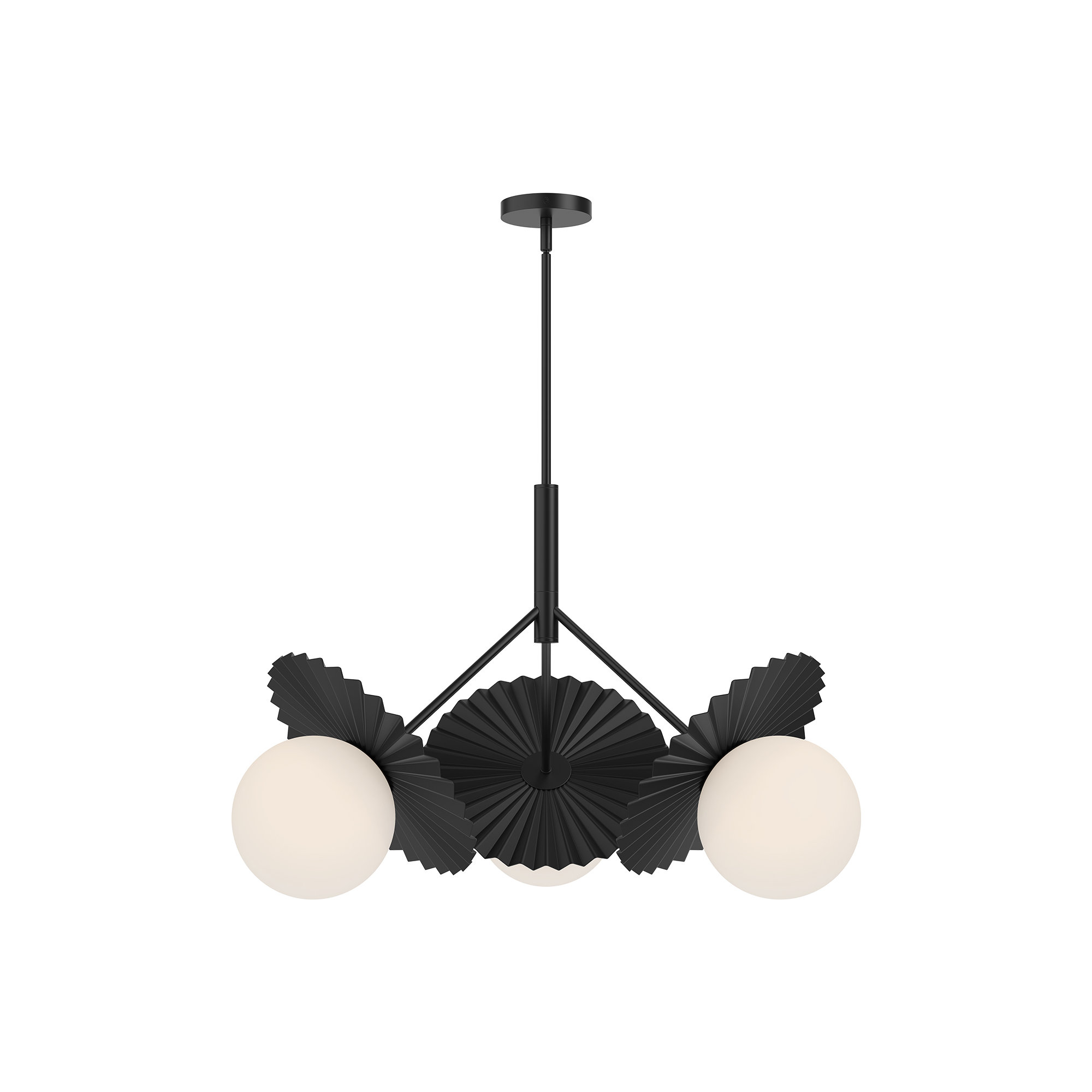 Laki 3 - Light Metal Chandelier, Matte Black, 20.88" H x 33.63" W x 33.63" D