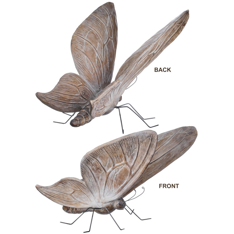 20" Resin And Metal Garden Butterfly