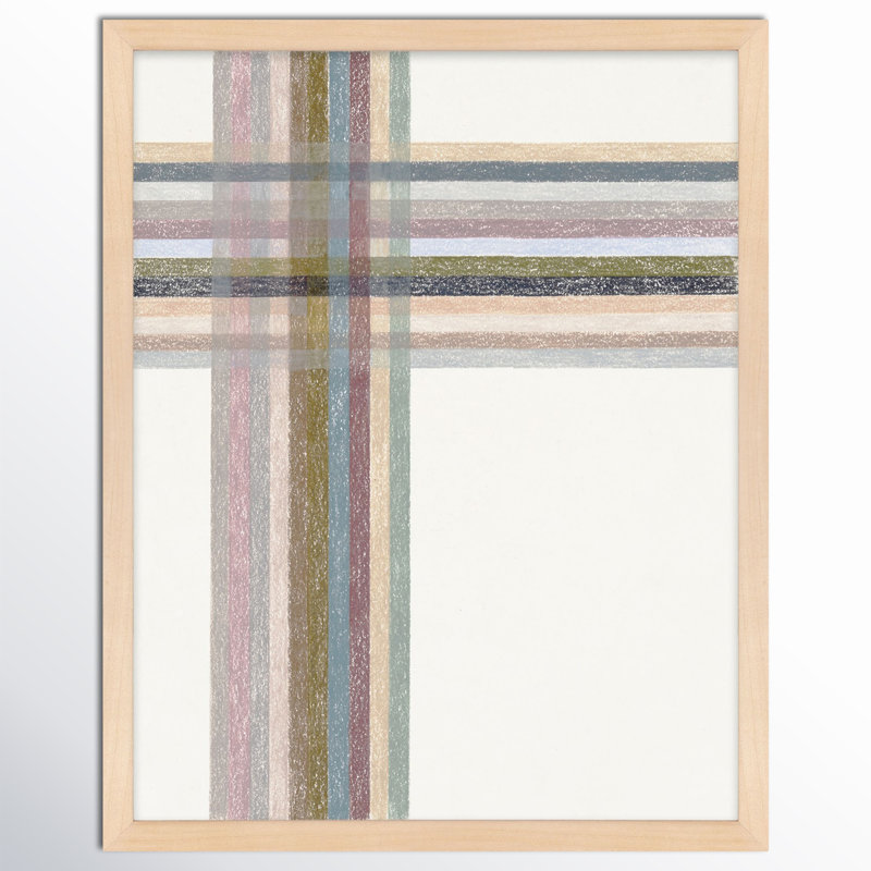 Darcie Sans titre: Intersections n ° 1 vertical par Beth James - Art mural encadré, Cadre érable, L 20 po x H 25 po