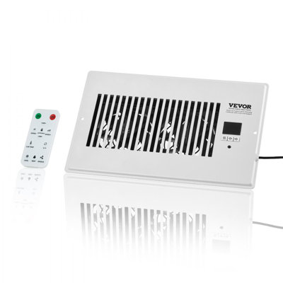 Ventilateur de registre, ventilateur d'appoint silencieux qui s'adapte aux trous de 6 x 10 pouces, avec télécommande et contrôle du thermostat, vitesse réglable pour le chauffage, la ventilation intelligente, blanc