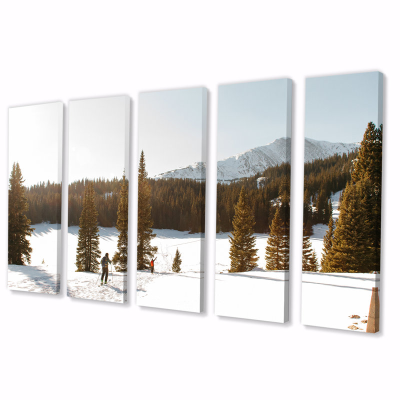 «Winter Alaskan Beauty I», impression d'art mural de paysages - 5 panneaux égaux