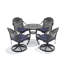 Ensemble de salle à manger 5 pièces en aluminium coulé toutes saisons comprenant 4 chaises pivotantes et une table ronde de 30,71 po