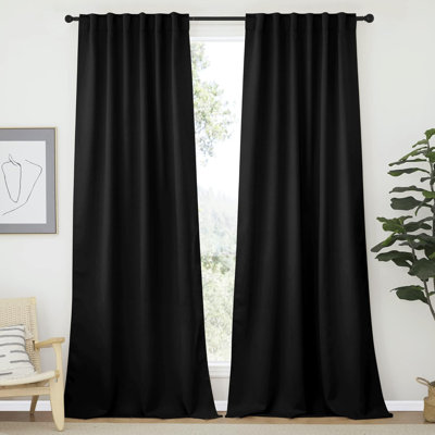 Blackout Curtains for Living Room, Thermal Insulated Solid Window Panels, Room Darkening Drapes for Bedroom/Kitchen, 2 Pieces