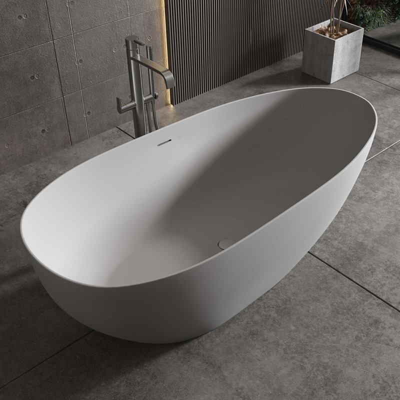 59" Solid Surface Soaking Bathtub