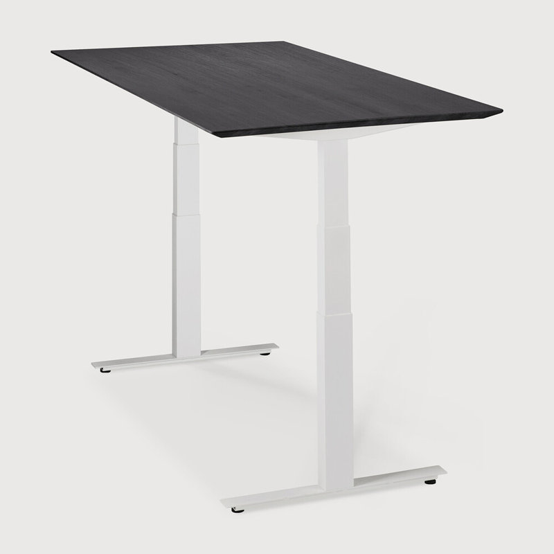 Bok Standing Desk, Oak/Black, 29.9" H x 55.1" W x 28.3" D