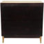 Armoire de chambre en bois à 1 tablette et 2 portes avec portes avant en canne et poignées dorées-896414496