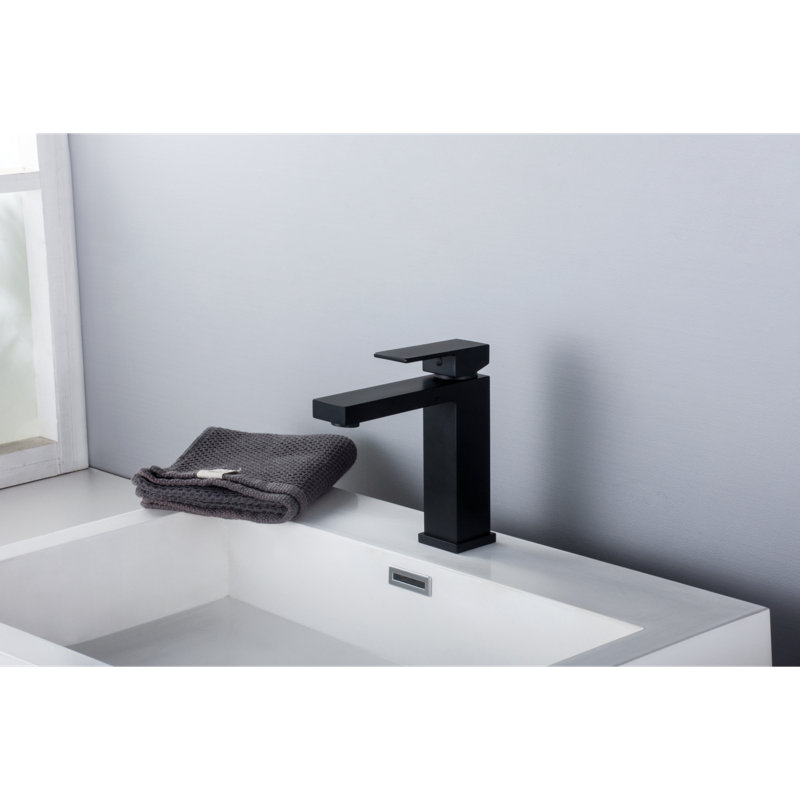 Upc Faucet With Drain, Oil Rubber Black