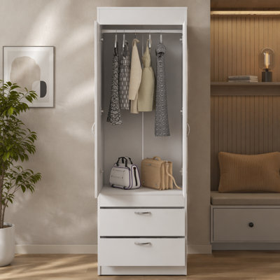 Armoire Alabama, une grande armoire, deux tiroirs